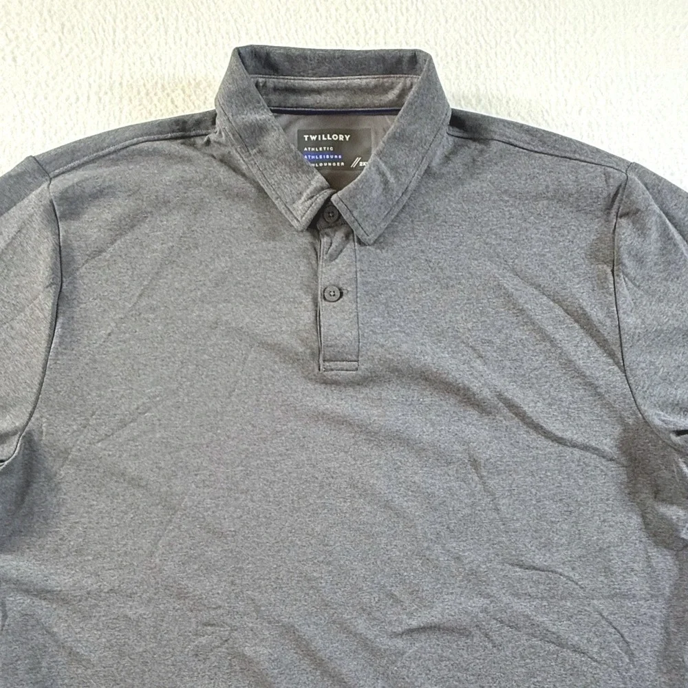 Twillory Polo Mens 2XL Athleisure Performance Short Sleeve Heather Gray